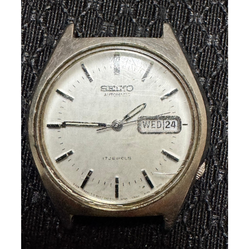 Seiko Automatic Silver 17 Jewels Watch - 6309-8679 - Runs